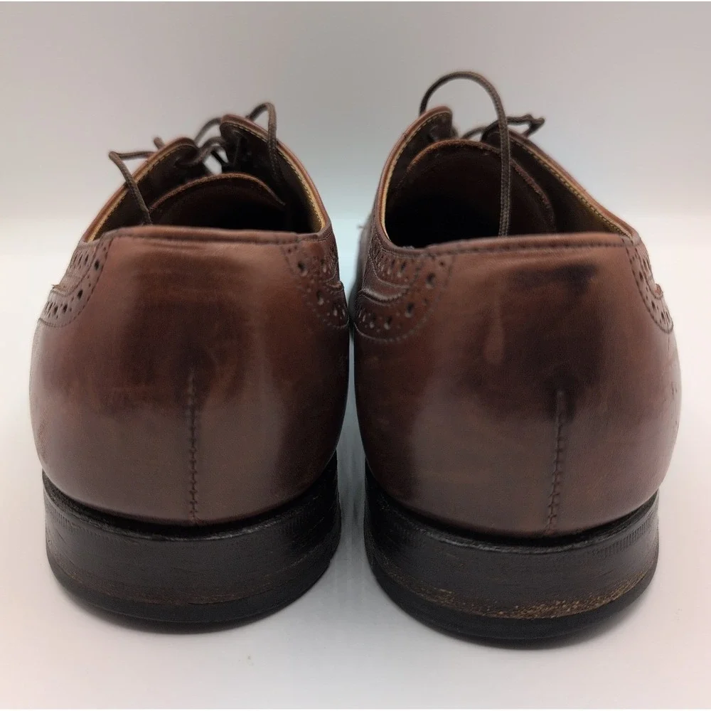 Cole Haan Tensile Air Mens 8.5 Brown Leather Cap Toe Brogue Oxford Shoes Vintage